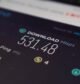 Speed test app showing 531 Mbps download speed on a smartphone